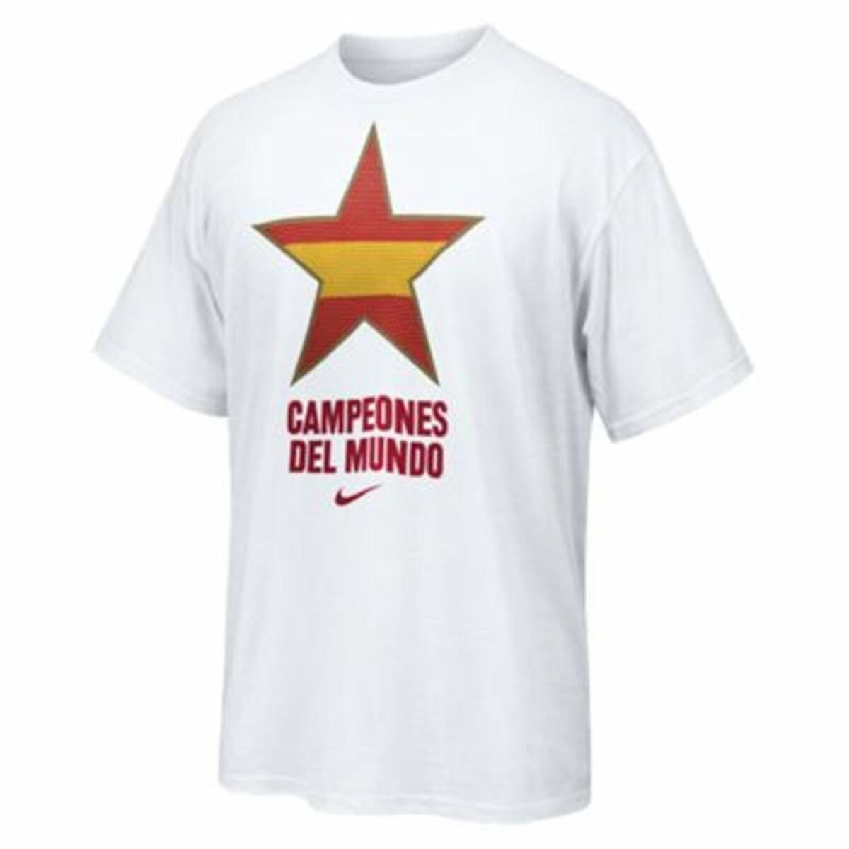 Men’s Short Sleeve T-Shirt Nike Estrella España Campeones del Mundo 2010 White S