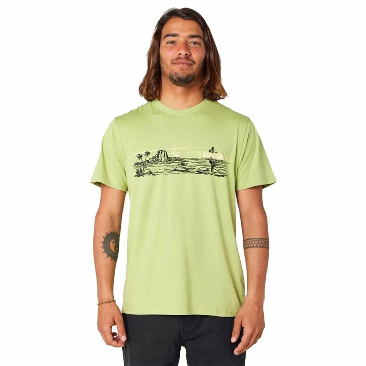 Men’s Short Sleeve T-Shirt Rip Curl Paradise Land Light Green S
