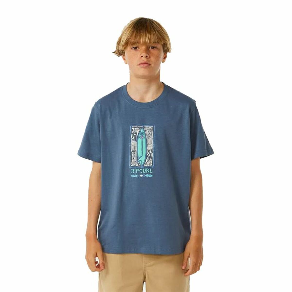 Child's Short Sleeve T-Shirt Rip Curl Lost Island Blue 12 Years