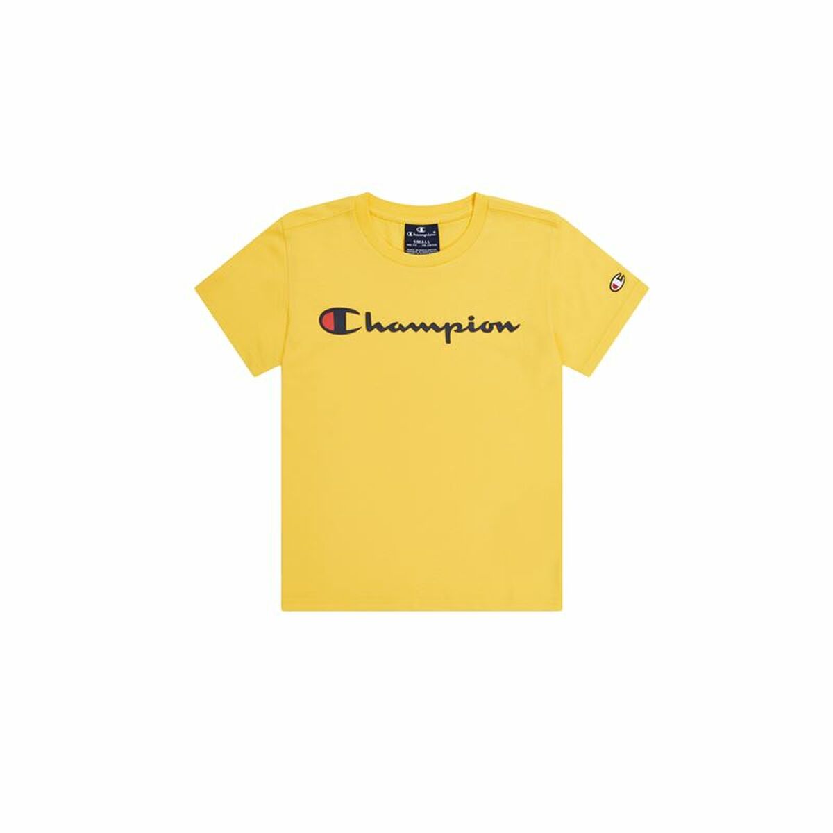 Child's Short Sleeve T-Shirt Champion Crewneck Yellow 13-14 Years