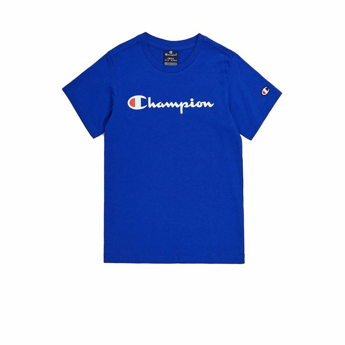 Child's Short Sleeve T-Shirt Champion Crewneck Blue 7-8 Years